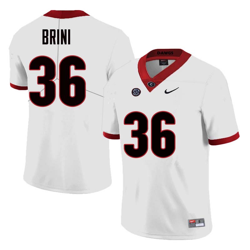 Men Georgia Bulldogs #36 Latavious Brini College Football Jerseys Sale-White